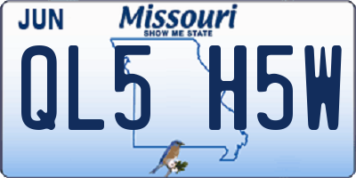 MO license plate QL5H5W