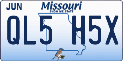 MO license plate QL5H5X