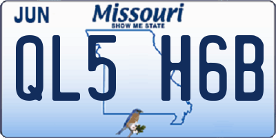 MO license plate QL5H6B