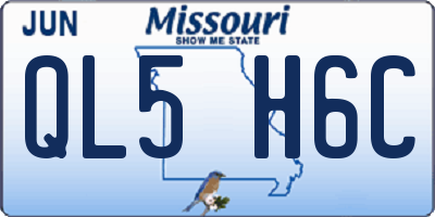 MO license plate QL5H6C
