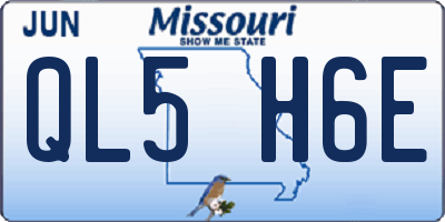 MO license plate QL5H6E