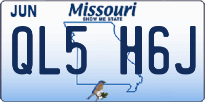 MO license plate QL5H6J