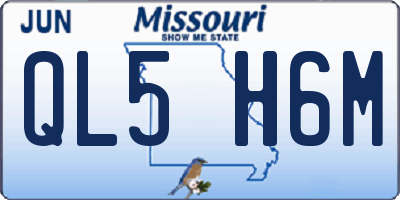 MO license plate QL5H6M