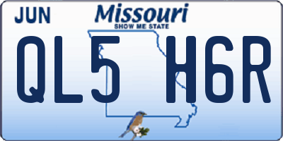 MO license plate QL5H6R