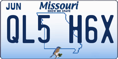 MO license plate QL5H6X