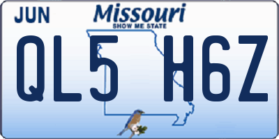 MO license plate QL5H6Z