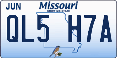 MO license plate QL5H7A