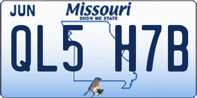 MO license plate QL5H7B
