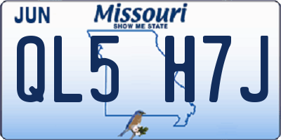 MO license plate QL5H7J