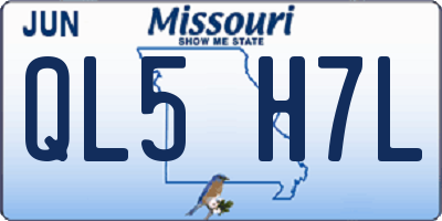 MO license plate QL5H7L