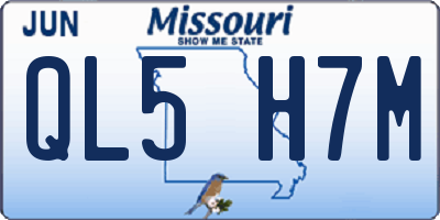 MO license plate QL5H7M