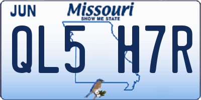 MO license plate QL5H7R