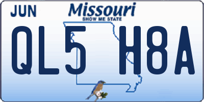 MO license plate QL5H8A