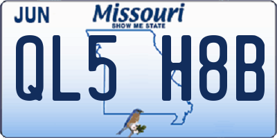 MO license plate QL5H8B