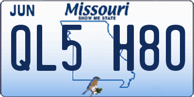 MO license plate QL5H8O