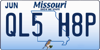MO license plate QL5H8P
