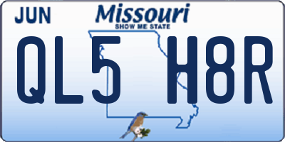 MO license plate QL5H8R