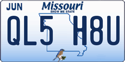 MO license plate QL5H8U