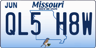 MO license plate QL5H8W