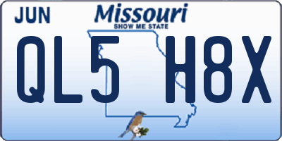 MO license plate QL5H8X