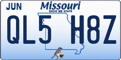 MO license plate QL5H8Z