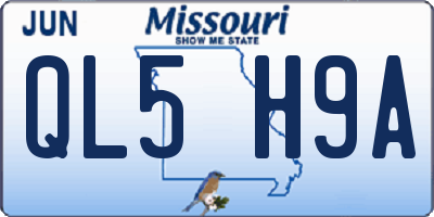 MO license plate QL5H9A