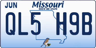 MO license plate QL5H9B