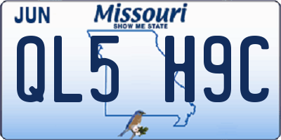 MO license plate QL5H9C