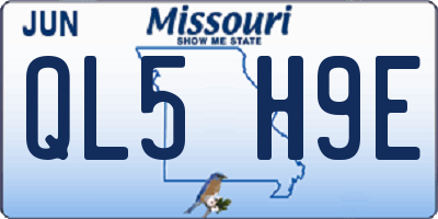 MO license plate QL5H9E