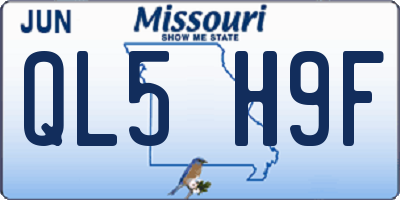 MO license plate QL5H9F