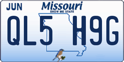 MO license plate QL5H9G