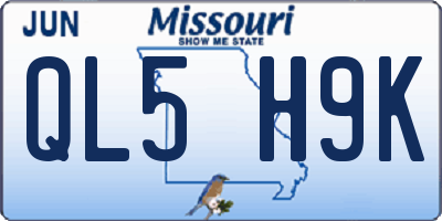 MO license plate QL5H9K