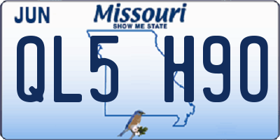 MO license plate QL5H9O