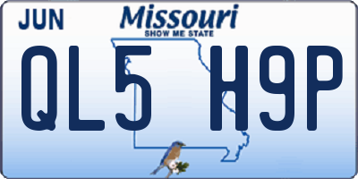 MO license plate QL5H9P