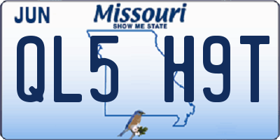 MO license plate QL5H9T