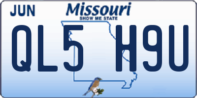 MO license plate QL5H9U