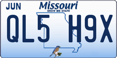 MO license plate QL5H9X