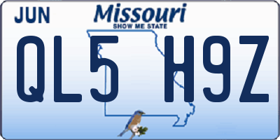 MO license plate QL5H9Z