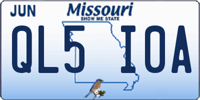MO license plate QL5I0A