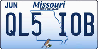 MO license plate QL5I0B