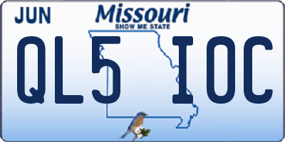 MO license plate QL5I0C