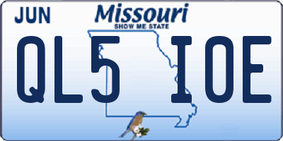 MO license plate QL5I0E
