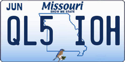MO license plate QL5I0H