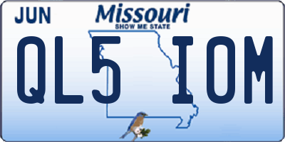 MO license plate QL5I0M