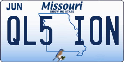 MO license plate QL5I0N