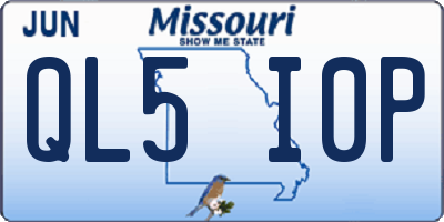 MO license plate QL5I0P