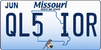 MO license plate QL5I0R