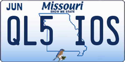MO license plate QL5I0S