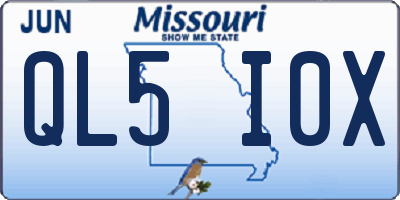 MO license plate QL5I0X