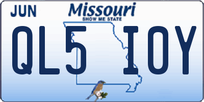 MO license plate QL5I0Y